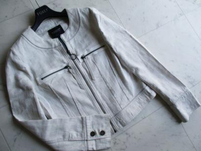 ランバン　COLLECTION　清楚　総柄　ホワイト　Ｇジャン　デニムジャケット　38