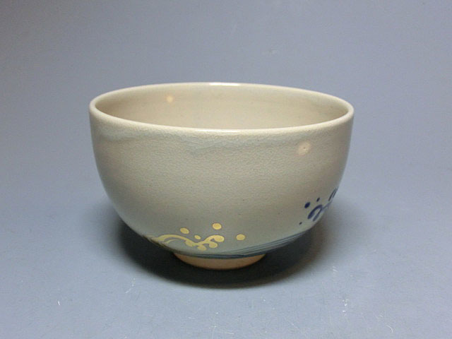 森岡嘉祥 作 波千鳥 茶碗（共箱）茶道具／陶芸家