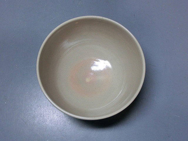 ★中古品★茶道具　森岡嘉祥造　白磁シノギ水指（共箱） 森岡嘉祥 作 波千鳥 茶碗（共箱）茶道具／陶芸家