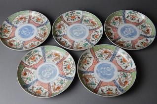 ☆真美☆y059 古伊万里色絵金襴手鳳凰文七寸皿 五枚 2026年最新Yahoo