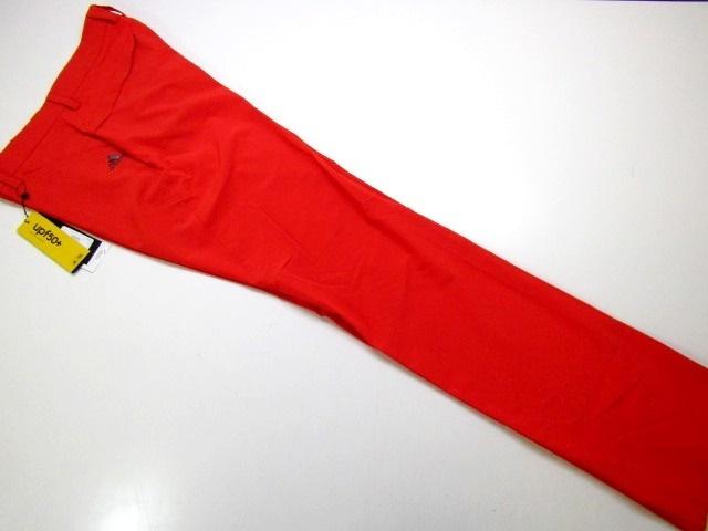 ◆春夏モデル!高品質!adidasアディダスupf50+ストレッチGOLFパンツ (86)レッド/新品◆