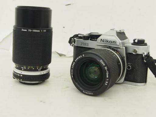 Nikon 一眼レフフィルムカメラ FM2 + レンズ 2本付き ▽ 51D71-9