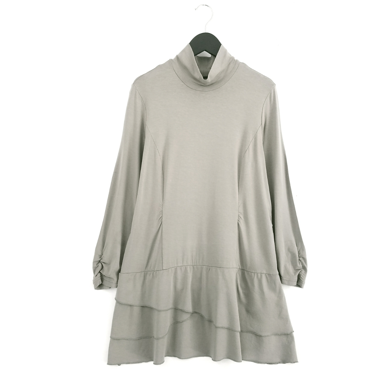 【得価，新作】 HIROKO BIS/大きいサイズ13号/洗える 7分袖 ハイネック チュニック/灰/ヒロコビス/ヒロココシノ(ヒロココシノ)｜売買されたオークション情報、yahooの商品情報をアーカイブ公開 - オークファン ヒロココシノ