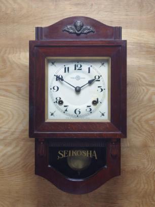 精工舎柱時計アンティーク掛時計/SEIKOSHA古時計希少機械式収集家整理品