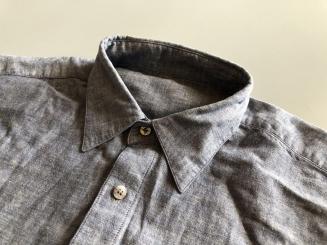 驚きの破格値，本物保証 パパス Papas 全裏地チェック 綿麻混紡シャツ リネンコットン シャツジャケ ブルーグレー(パパス)｜売買されたオークション情報、yahooの商品情報をアーカイブ公開 - オークファン パパス