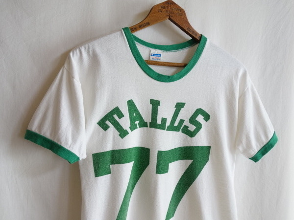 70's Champion リンガーTシャツ ナンバリング 染み込み L】バータグ