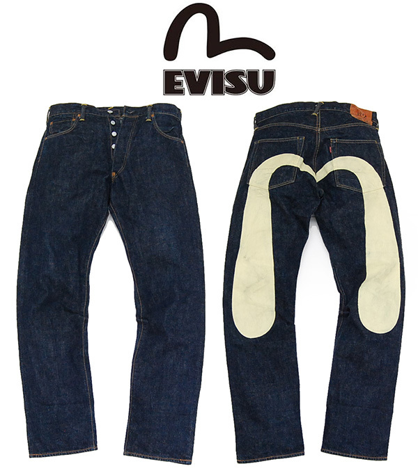濃紺美品！エヴィス EVISU 2000 No，2 大黒カモメペイント 虎耳デニム 