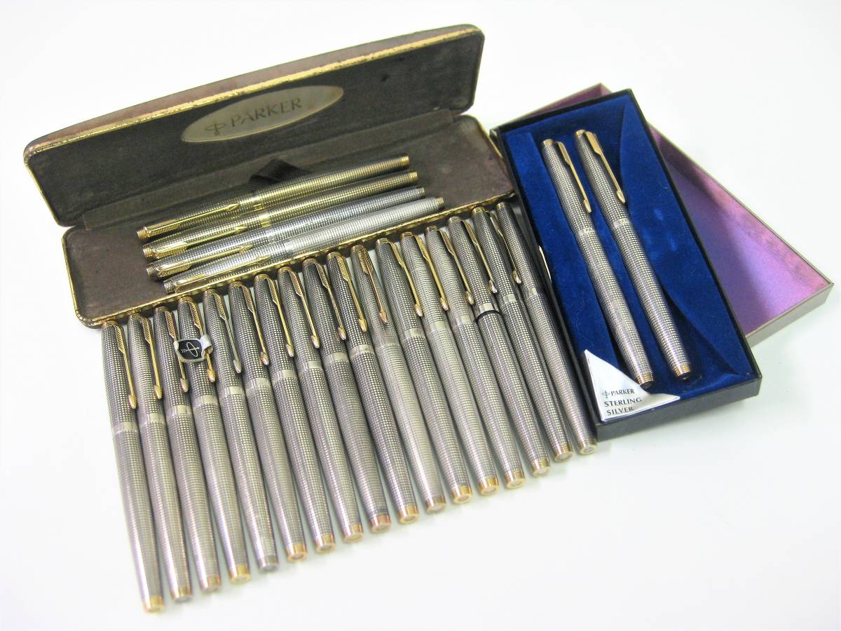 PARKER パーカー万年筆 STERLING SILVER MADE IN U.S.A ペン先14K 美品