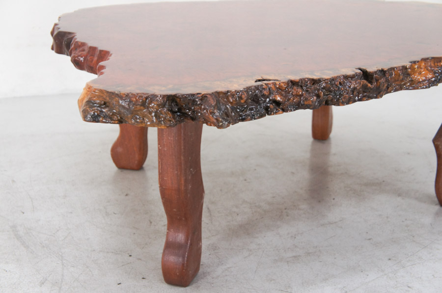 無垢材 天然木 一枚板 座卓 ちゃぶ台 ローテーブル 飾り台 花台 レトロ
