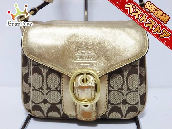 コーチ COACH バッグ ショルダーバッグ ジャガード×レザー カーキ
