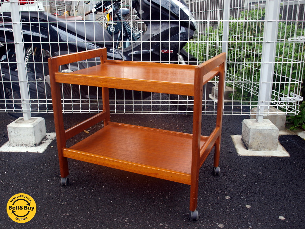 BRDR FURBO ビンテージ チーク材 キッチントローリー サービスワゴン