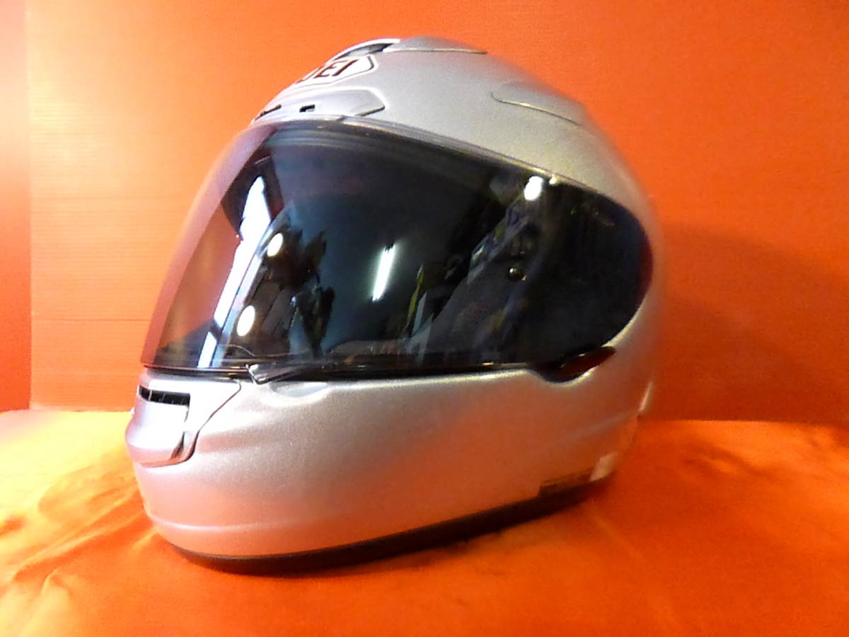 T 中古品 フルフェイス SHOEI X-12 シルバー/Lサイズ 細かな傷あり