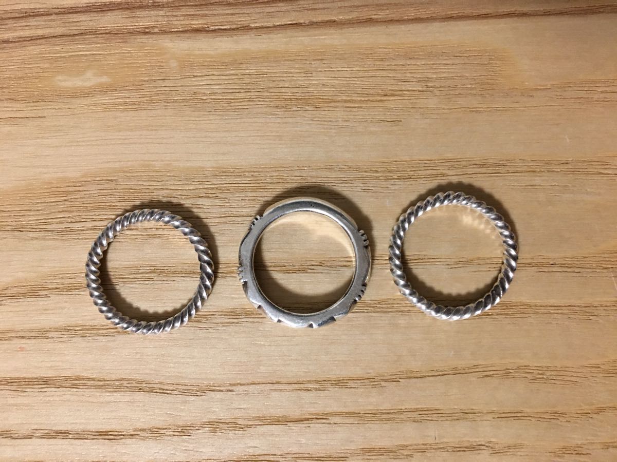 Thomas Curtis/トーマスカーティス/3連リング/シルバー/ナバホ族