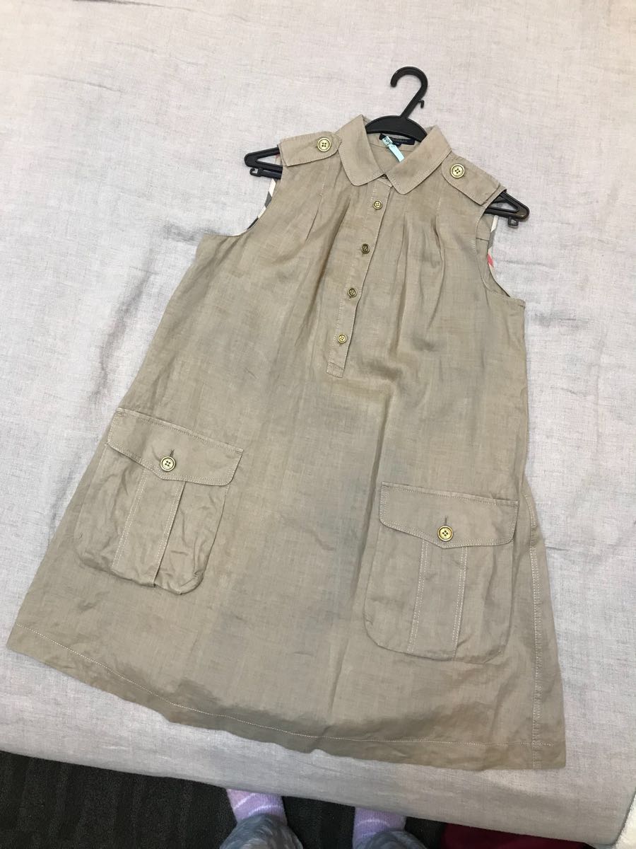 ○バーバリーロンドン Burberry London 麻100％ リネン チュニック38 