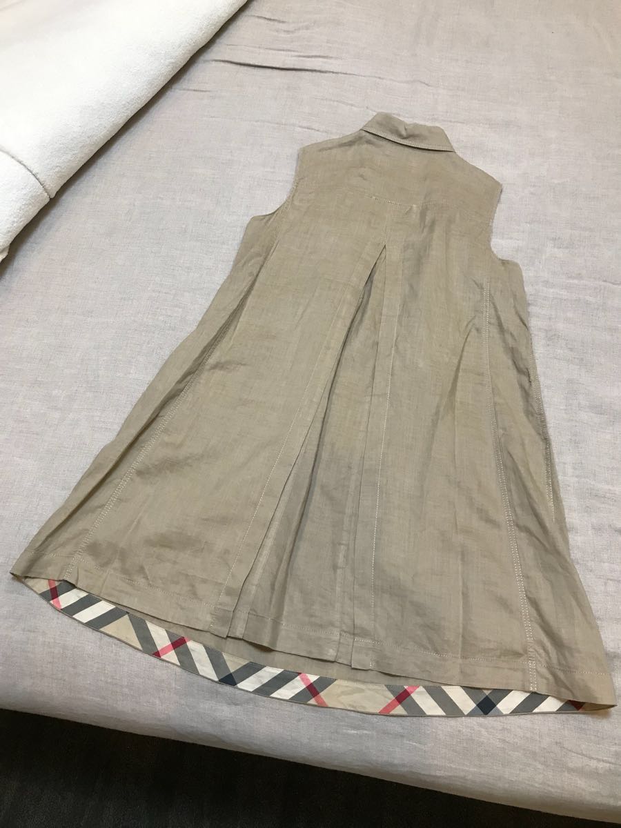 ○バーバリーロンドン Burberry London 麻100％ リネン チュニック38 