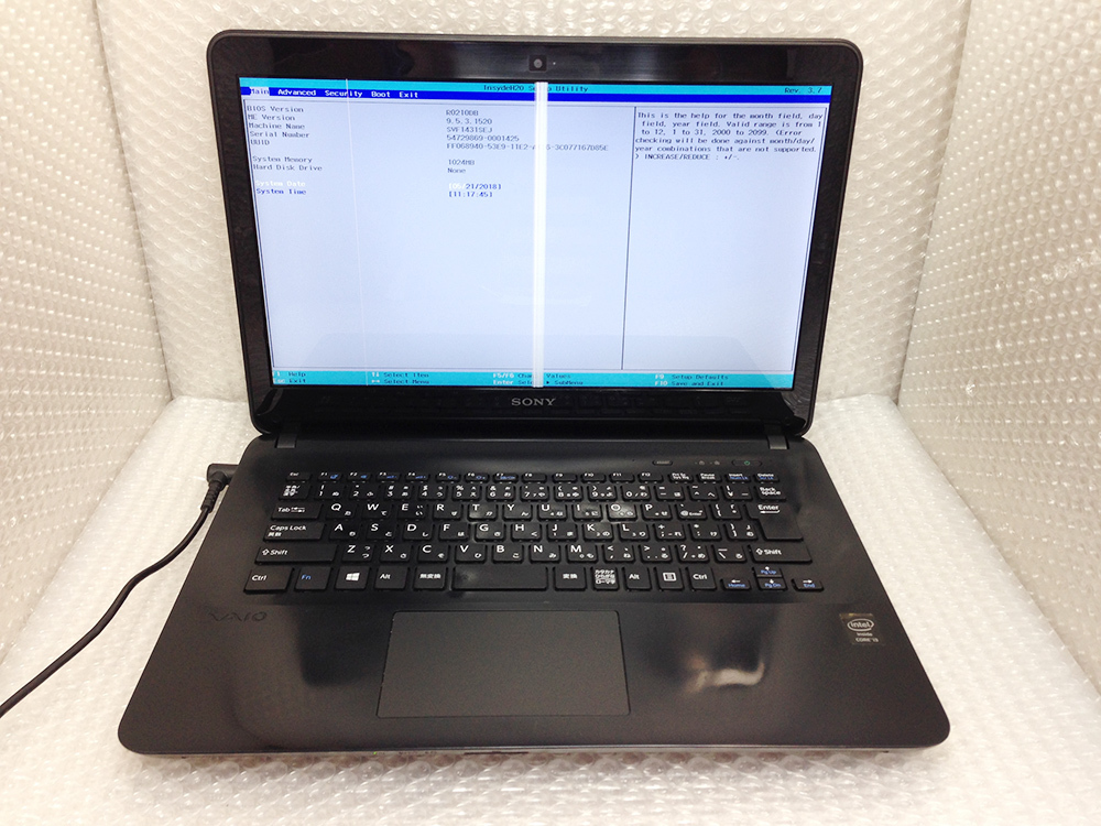 IL-536☆ ジャンク Sony VAIO Fit 14E SVF143B18N Core i3 4005U 1.7