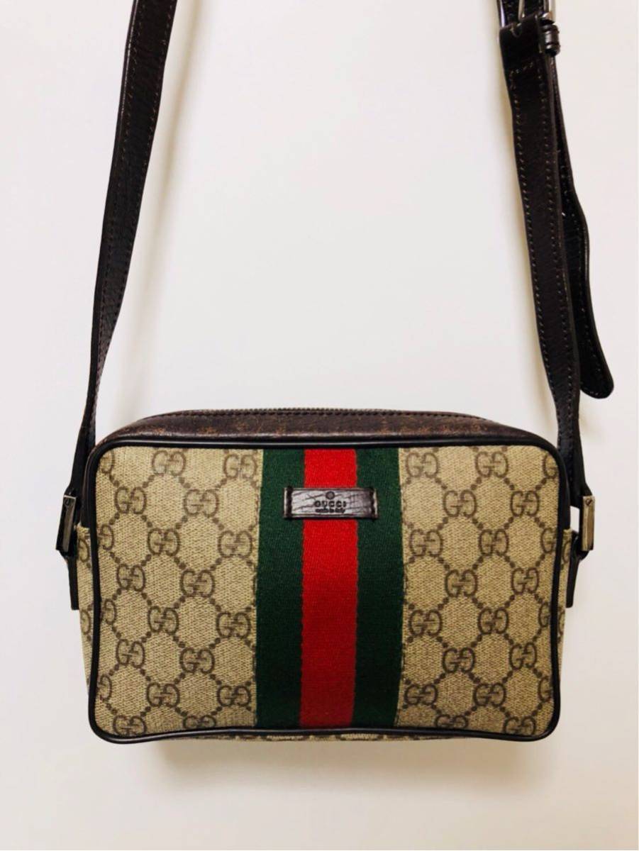 GUCCI オールドグッチ GG柄 ショルダーバッグ PVC 24×16×5 C (やや傷
