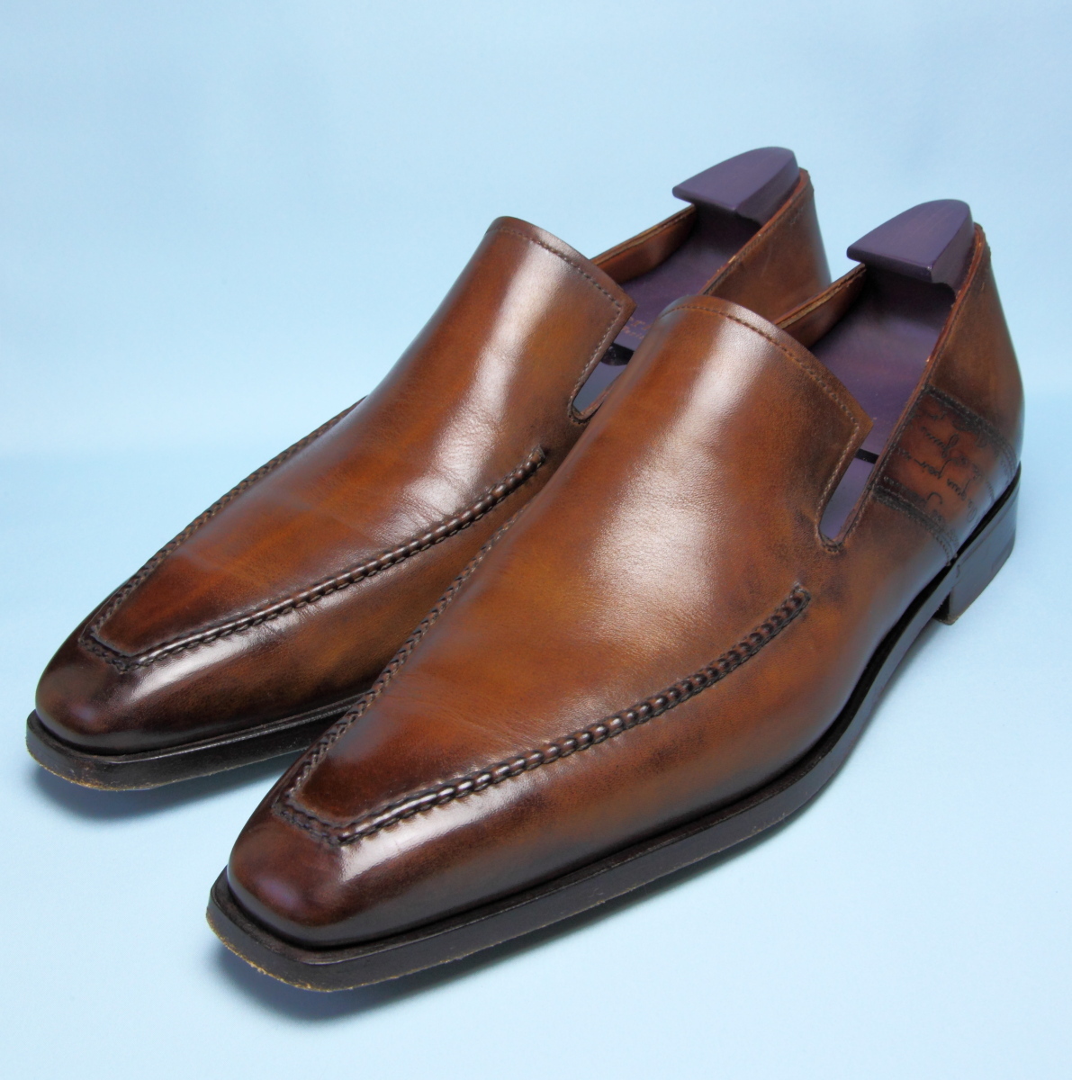 ★美品 ベルルッティ Berluti メンズ靴 Size8 26.5cm 純正ツリー＆保存袋付属 ベルルッティ 美品 ベルルッティ&frasl;カリグラフィー&frasl;スクリット&frasl;オックスフォードシューズ ビジネスシューズ フェラーリ (L