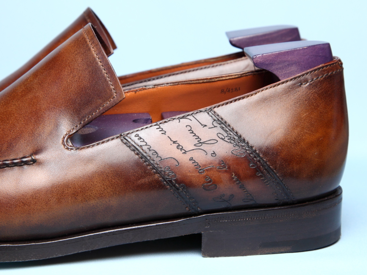 ★美品 ベルルッティ Berluti メンズ靴 Size8 26.5cm 純正ツリー＆保存袋付属 ベルルッティ 美品 ベルルッティ&frasl;カリグラフィー&frasl;スクリット&frasl;オックスフォードシューズ ビジネスシューズ フェラーリ (L