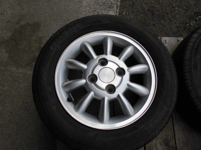 スズキ ラパン 純正 アルミホイール 13インチ 4J 155/65R13 ダンロップ タイヤ付 中古品 3005