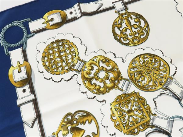 1円 HERMES エルメス カレ90 Cuivreries 銅細工 シルク100
