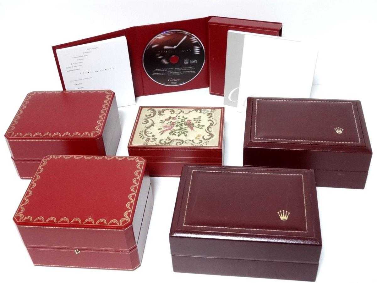 E522 1円 ロレックス カルティエ 時計箱 保存箱 5点セット CD付 刺繍  