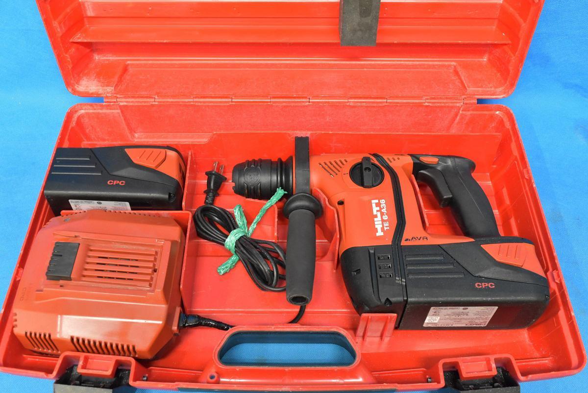 動作確認済 HILTI 充電式ロータリーハンマー TE6-A36-AVR 36V 3.0Ah バッテリー2個/充電器/ケース付 ハンマードリル ハンマドリル ヒルティ