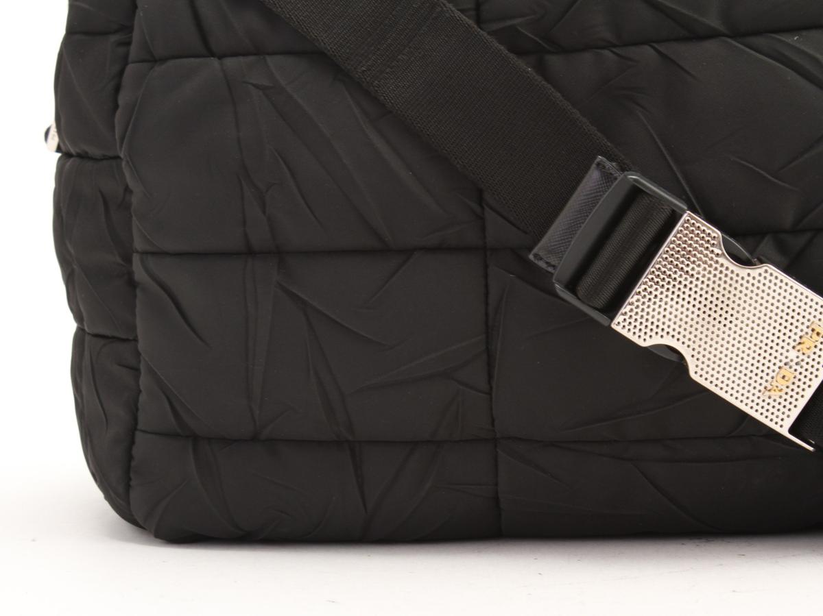 1円 極美品 プラダ ボストン バッグ 2WAY ショルダー キルティング 