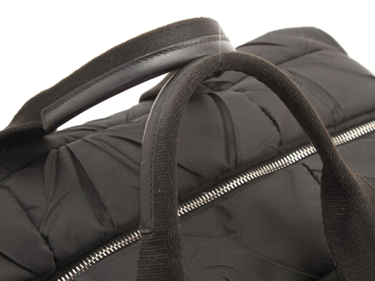 1円 極美品 プラダ ボストン バッグ 2WAY ショルダー キルティング 