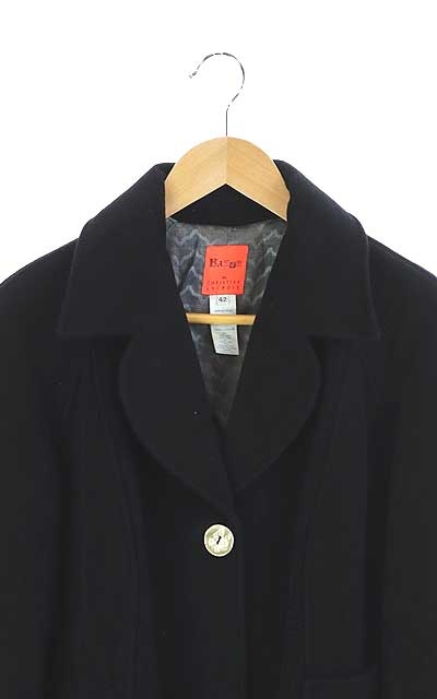 クリスチャンラクロワ CHRISTIAN LACROIX コート ロング 42 黒 /HK 