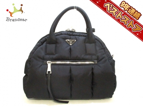 プラダ PRADA バッグ ハンドバッグ ナイロン×レザー 黒 BL0881 テスートボンバー