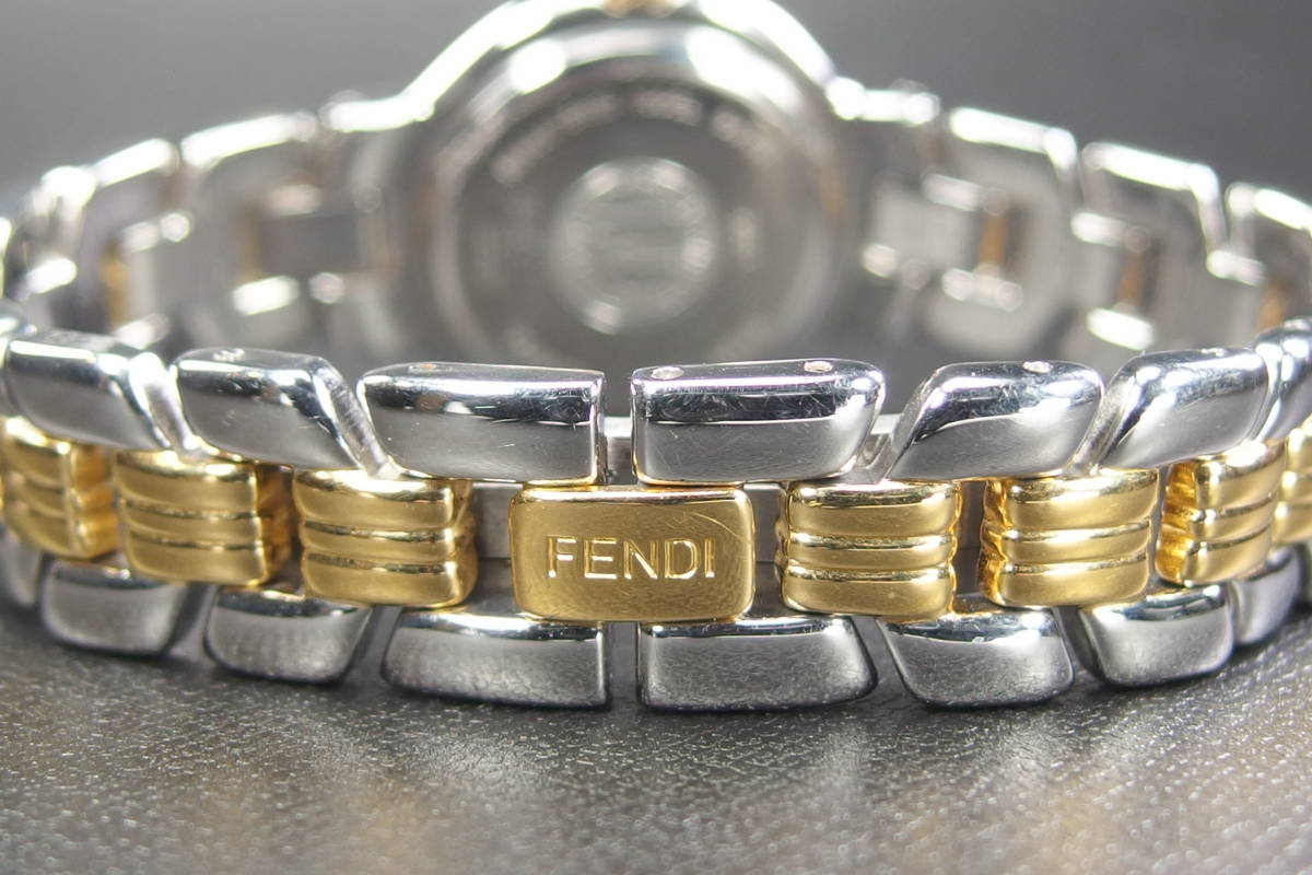 美品 FENDI フェンディ 900L GPxSS コンビ QZ デイト ラウンド