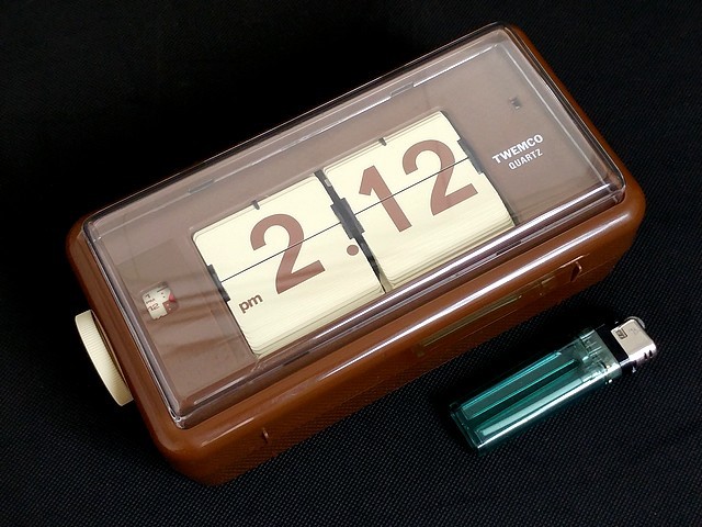 ★動作品★TWEMCO トゥエンコ パタパタ時計　AL-30 ブラウン 目覚時計 3Q売切☆トゥエンコ☆TWEMCO☆パタパタ時計☆型番:AL-30☆アラーム