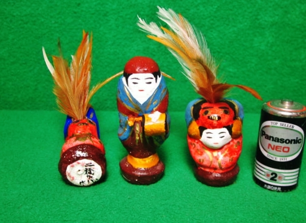 青森土人形 福原英次郎 土人形 午年 飾り馬 古玩青森県郷土玩具 親子馬