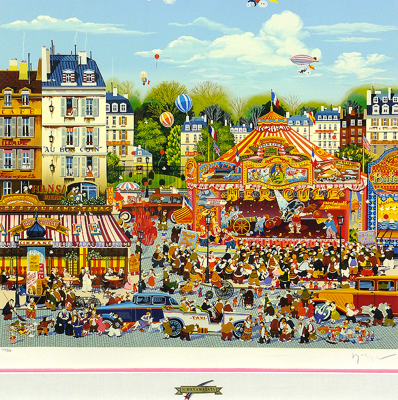 2133真作 ヒロヤマガタ ヘラクレスファミリー シルクスクリーン 2133