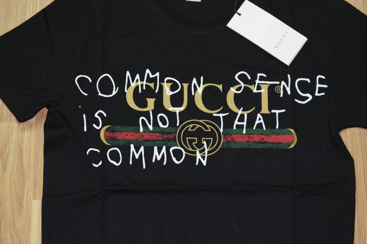 新品 GUCCI グッチ ロゴ T-シャツ S ブラック 黒 送料無料 GUCCI ロゴ オーバーサイズ コットン Tシャツ ・ブラック コットン