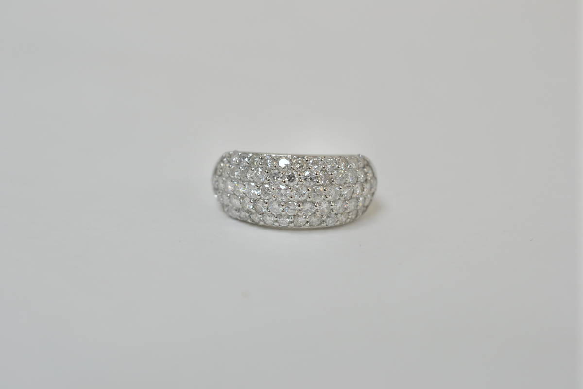 ☆極美品 Pt900 ダイアモンド パヴェレディースリング D2.00ct 8g☆