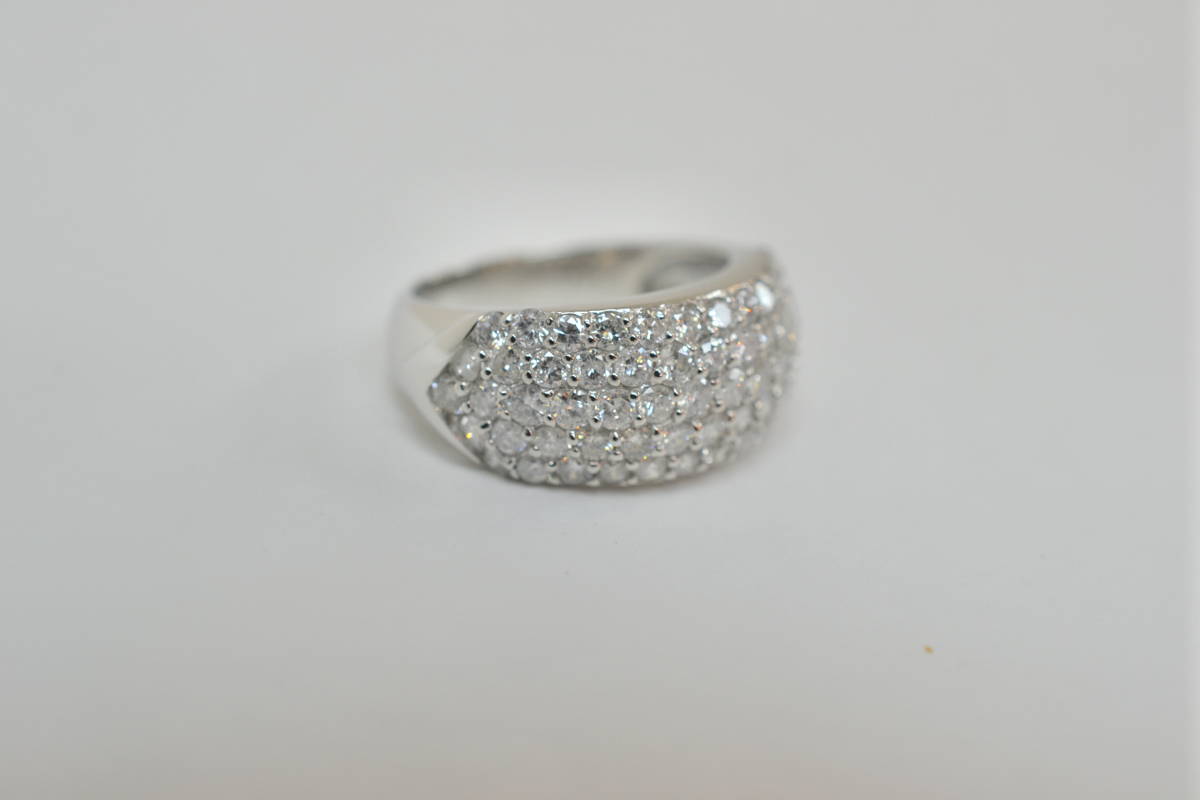 ☆極美品 Pt900 ダイアモンド パヴェレディースリング D2.00ct 8g☆