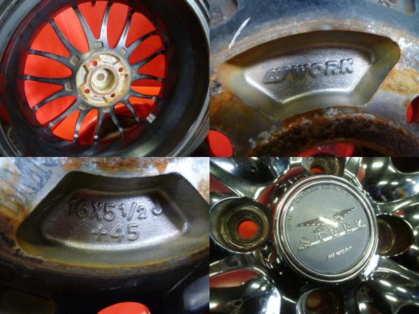 中古4本 WORK ワーク STEEZ NICROSS 16-5.5J +45 100 4H + クムホ
