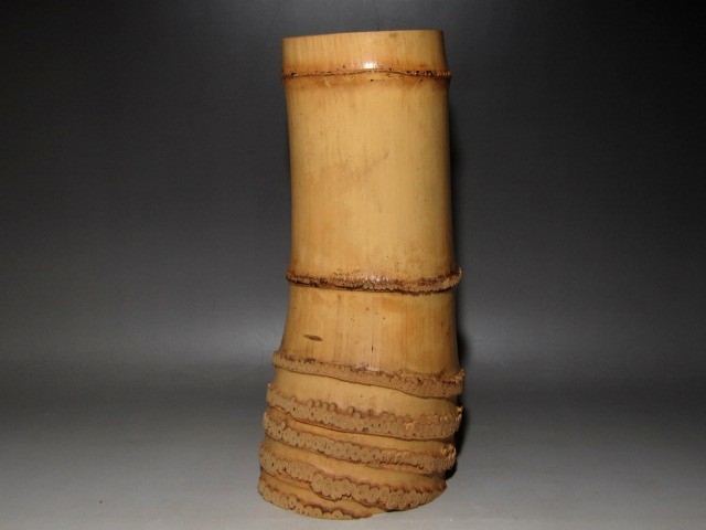 黒田正玄 輪無二重切竹花入「松風」裏千家 十五代