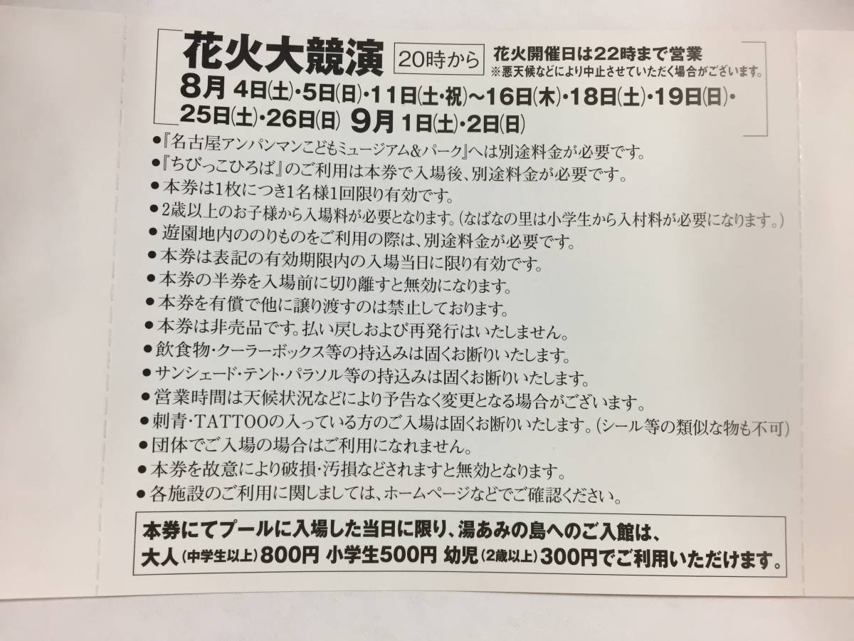 ナガシマジャンボ海水プール入場券・ナガシマスパーランド入場券 ナガシマジャンボ海水プール入場券・ナガシマスパーランド入場券
