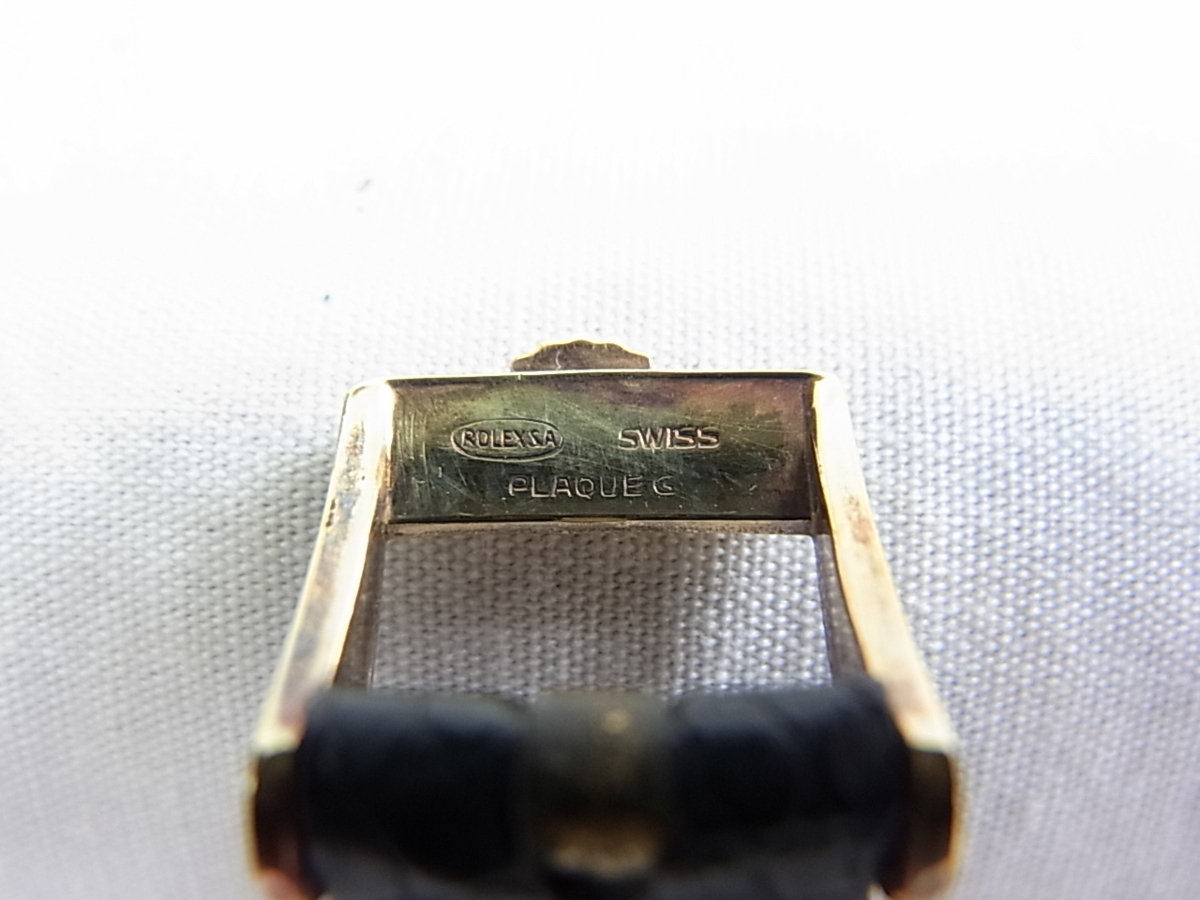純正ロレックス 小型女性用ベルト&尾錠裏側にROLEXSA SWISS PLAOUEG