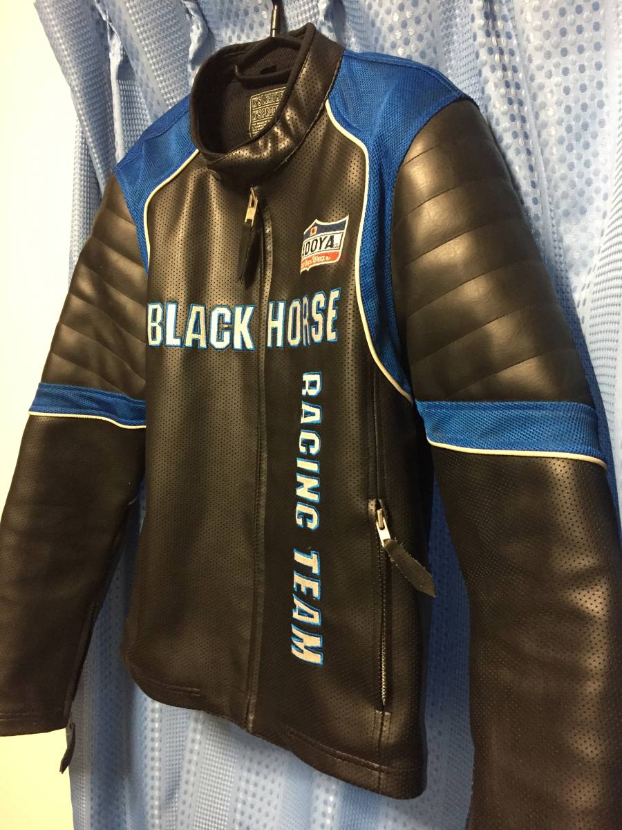 カドヤ BLACK HORSE パンチングメッシュPUレザージャケット Lサイズ