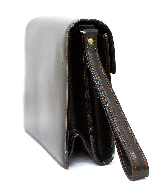 dunhill/ダンヒル レザー セカンドバッグ ダイヤルロック式 黒 ダーク