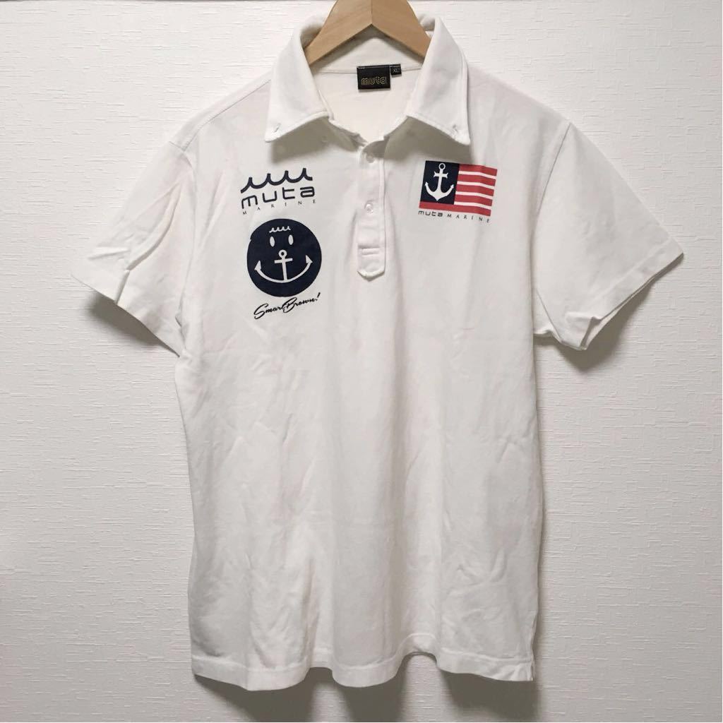 muta ムータマリン 半袖ポロシャツ MARINE メンズ 中古 - 白 背面 