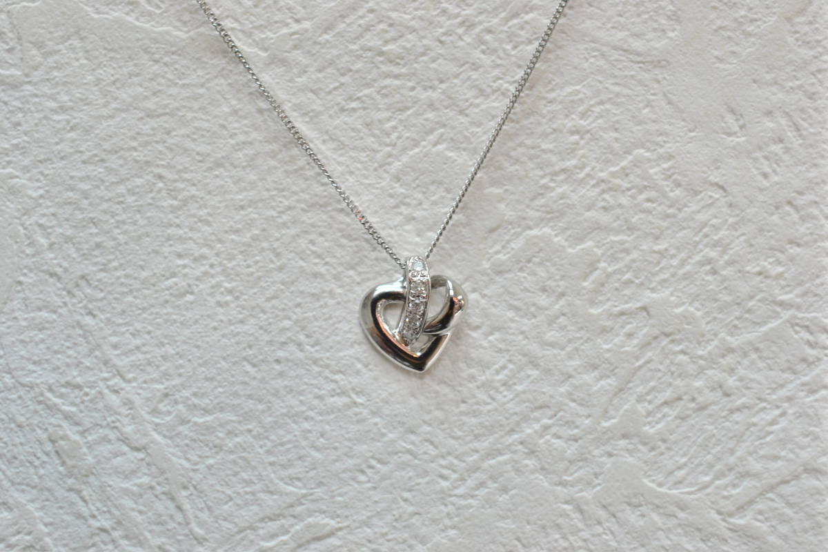 ☆極美品 Pt850 ダイアモンド ペンダントネックレス D0.11ct 4.1g☆ 新 