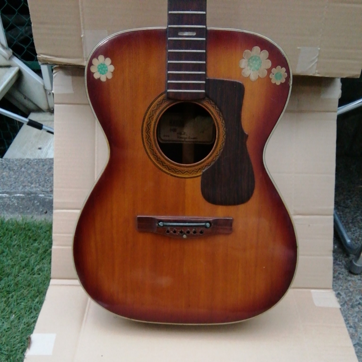 ♪春日楽器 KASUGA アコースティックギター モデル不明 1968年製 中古 
