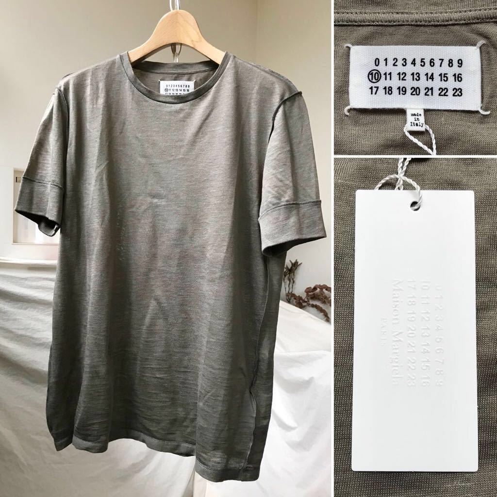定番，大人気 70％off 2017SS メゾン マルジェラ 綿麻 インサイドアウト リバース Tシャツ 46 定4.21万 アーミーグリーン系 Maison Margiela メンズ(半袖Tシャツ)｜売買されたオークション情報、yahooの商品情報をア 男性用