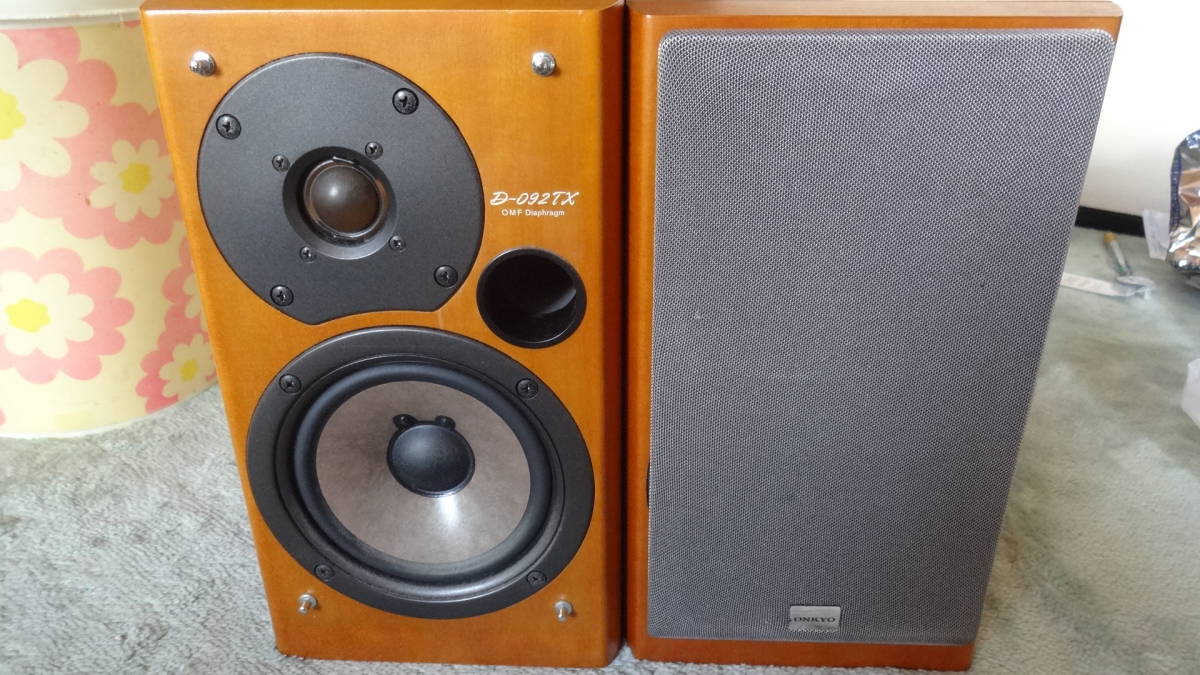 ONKYO 名機 ONKYO オンキョー D-092TX スピーカー リアルウッド突き板