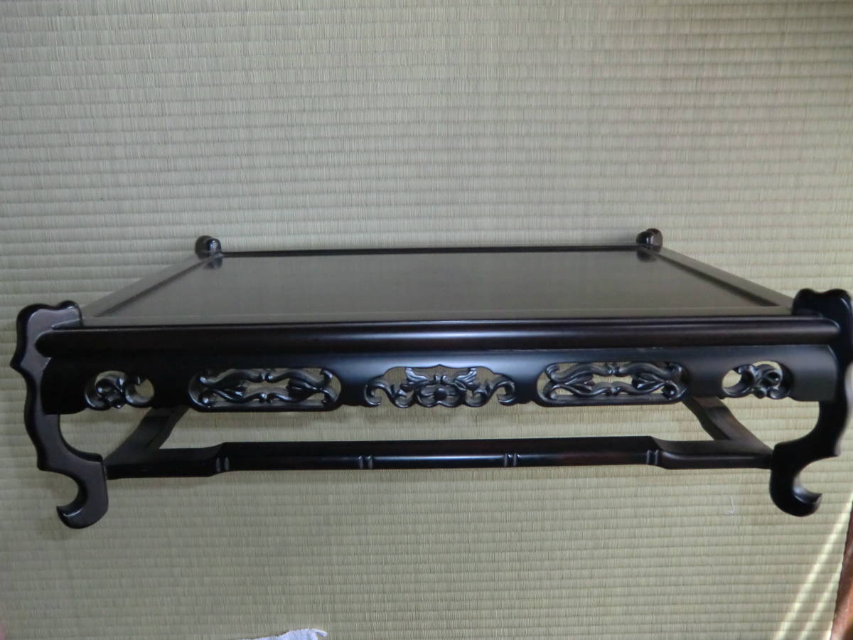 唐木 黒檀 平卓 花台 盆栽台 置き台 飾り台 華道具 茶道具 花台 唐木